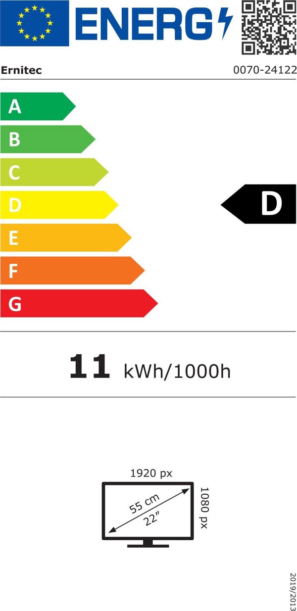 Οθόνη Ernitec Ernitec Οθόνη επιτήρησης υπολογιστή 55,9 cm (22") 1920 x 1080 px Full HD LED Μαύρο