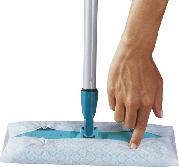 Leifheit Clean & Away Σφουγγαρίστρα Επίπεδη με 5 Ανταλλακτικά Πανιά, Πράσινο/Γκρι, Μήκος 132 εκ.