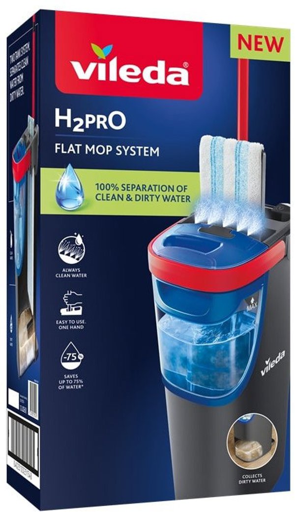 Vileda Σφουγγαρίστρα Επίπεδη H2prO Flat Mop