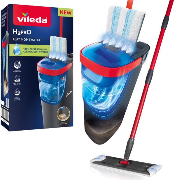 Vileda Σφουγγαρίστρα Επίπεδη H2prO Flat Mop