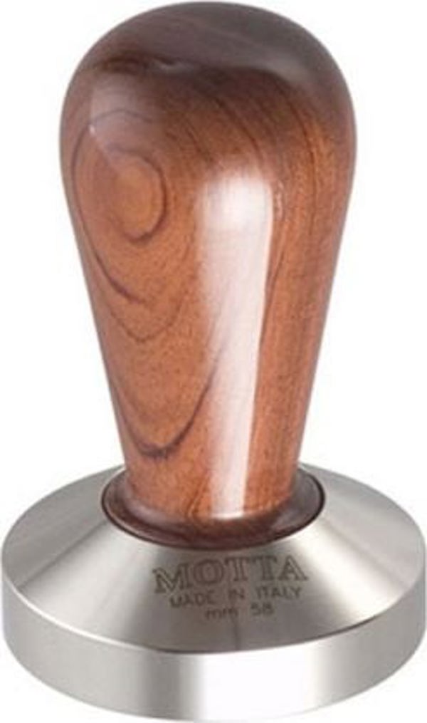 Motta Tamper Bubinga, Επαγγελματικό Πατητήρι Καφέ, Ξύλινη Λαβή, Επίπεδη Βάση, Ø 58 mm, 100 mm