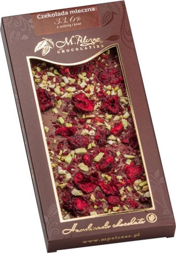 M.Pelczar Chocolatier Czekolada mleczna z wisnia i kiwi 85 g