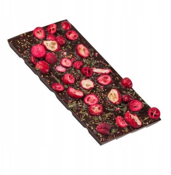 M.Pelczar Chocolatier Μαύρη Σοκολάτα 70,4% με Μέντα και Κράνμπερι 85 γρ