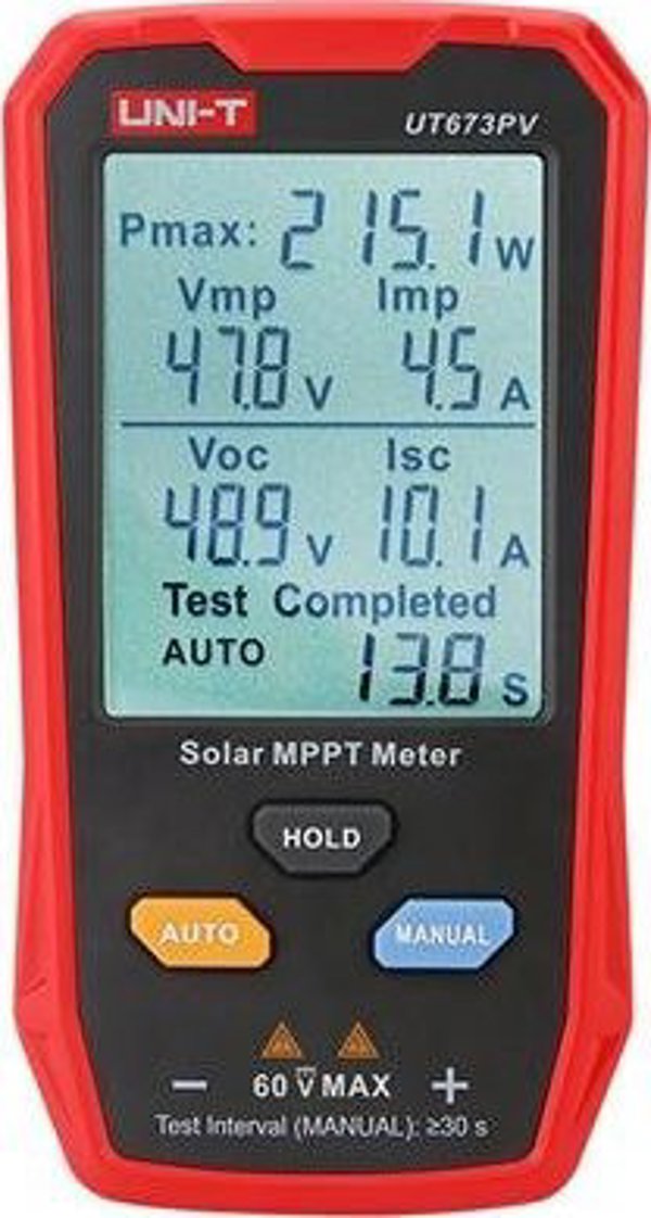 MPPT δοκιμαστής, 5-800W, 0-35A, 12-60VDC, χειροκίνητη/αυτόματη λειτουργία, UNI-T
