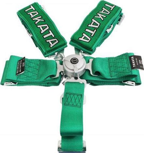 MTuning_F Ζώνες Ασφαλείας 5 Σημείων Takata Replica 3" Πράσινες - Αθλητικές Ζώνες Αυτοκινήτου