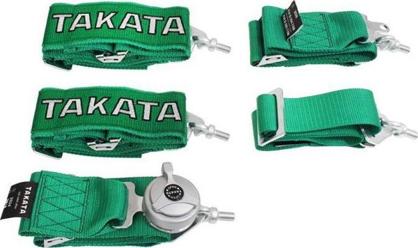MTuning_F Ζώνες Ασφαλείας 5 Σημείων Takata Replica 3" Πράσινες - Αθλητικές Ζώνες Αυτοκινήτου