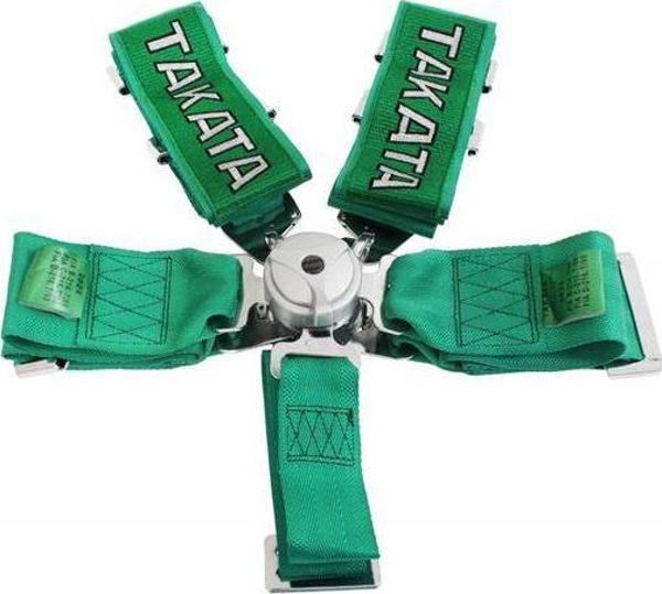 MTuning_F Ζώνες Ασφαλείας 5 Σημείων 3" Green - Takata Replica για Tuning
