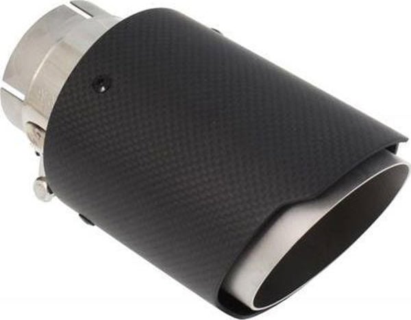 MTuning Μύτη Εξάτμισης Carbon 114mm, Είσοδος 76mm, Ανοξείδωτο Ατσάλι 201SS, Universal Slip-on Σχεδιασμός