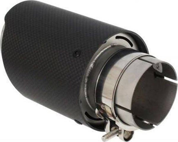 MTuning Μύτη Εξάτμισης Carbon 114mm, Είσοδος 76mm, Ανοξείδωτο Ατσάλι 201SS, Universal Slip-on Σχεδιασμός