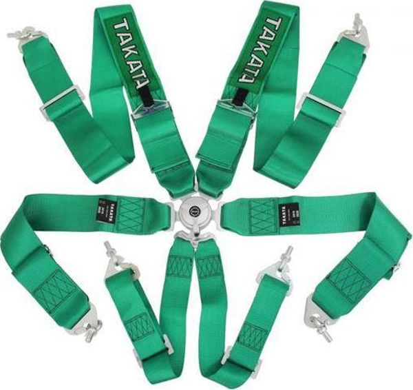 MTuning_F Pasy sportowe 6p 3" Green - Takata Replica harness