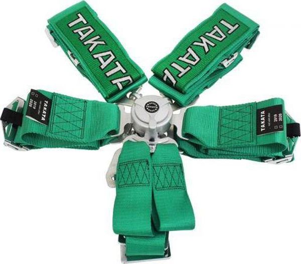 MTuning_F Pasy sportowe 6p 3" Green - Takata Replica harness