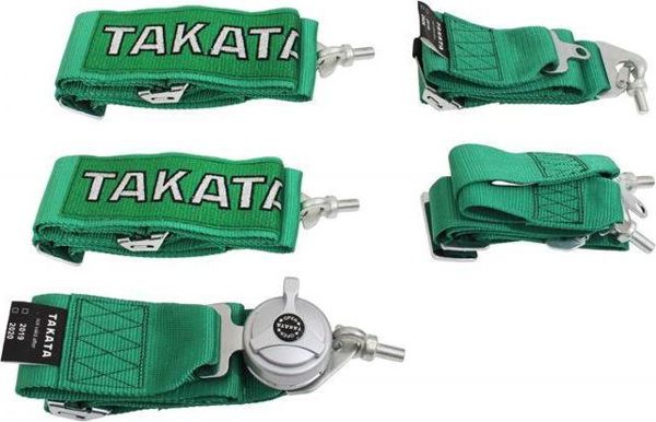MTuning_F Pasy sportowe 6p 3" Green - Takata Replica harness