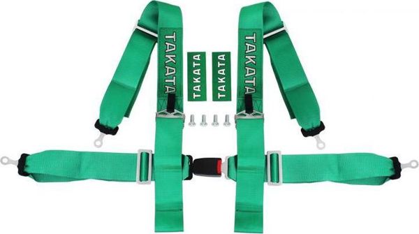 MTuning_F Ζώνες Ασφαλείας 4 Σημείων 3" Green - Takata Replica