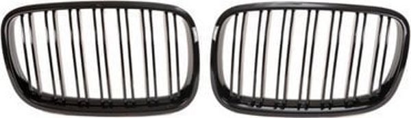 MTuning Διπλά Μπάρες Μάσκας Gloss Black για BMW X6 E71 E72 X5 E70 2007-2013