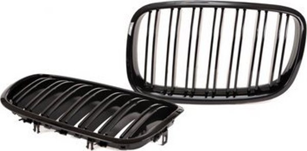 MTuning Διπλά Μπάρες Μάσκας Gloss Black για BMW X6 E71 E72 X5 E70 2007-2013