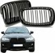 MTuning Διπλά Μπάρες Μάσκας Gloss Black για BMW X6 E71 E72 X5 E70 2007-2013