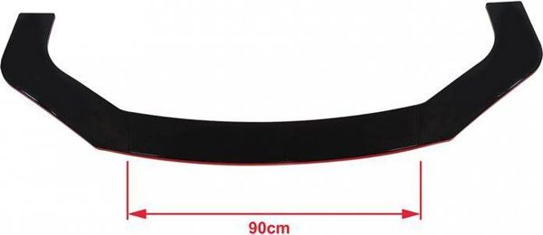 MTuning Universal Splitter Εμπρόσθιου Προφυλακτήρα 3 Τεμαχίων, ABS Gloss Black, Μαύρο/Κόκκινο