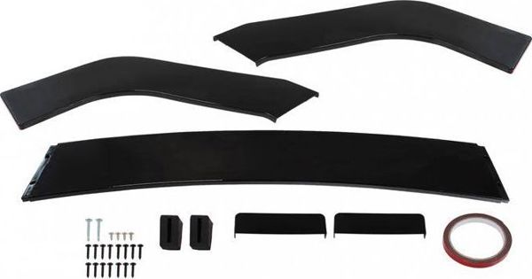 MTuning Universal Splitter Εμπρόσθιου Προφυλακτήρα 3 Τεμαχίων, ABS Gloss Black, Μαύρο/Κόκκινο