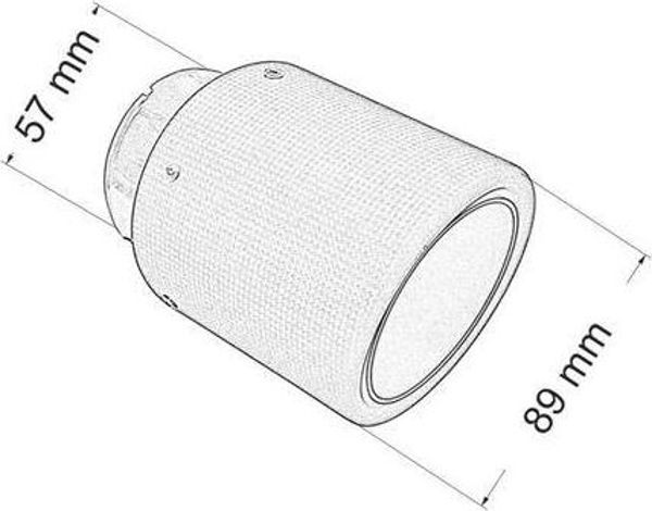 MTuning Τελική Κεφαλή Εξάτμισης 89mm, Είσοδος 57mm, Carbon, Μήκος 160mm