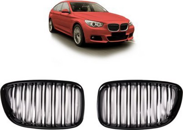 MTuning Sport Γρίλια Διπλή με Ράβδους Gloss Black για BMW 5 F07 2013-2017