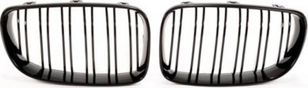 MTuning Γρίλια σπορ διπλά πλευρικά Gloss Black για BMW 1 (E81, E87) Hatchback, 1 (E88) Cabrio, 1 (E82) Coupe Facelift 2007-2011