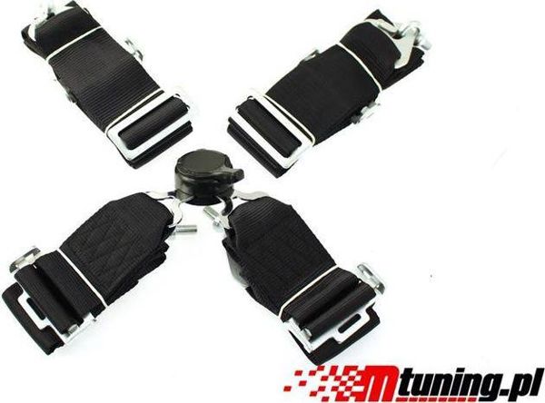 MTuning_F Ζώνες Ασφαλείας 4 Σημείων 3" Black - Sport Ζώνες Αυτοκινήτου