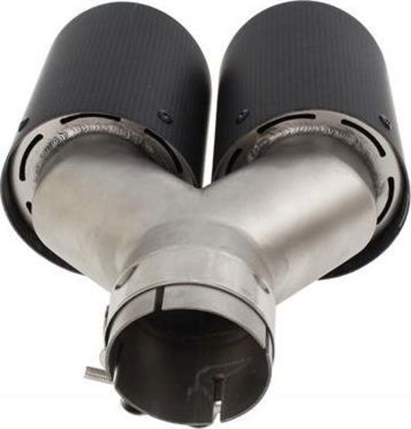 MTuning Διπλή Απολήξη Εξάτμισης Carbon XL, 2x89mm, Είσοδος 57mm, Ρυθμιζόμενη