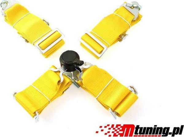 MTuning_F Ζώνες Ασφαλείας 4 Σημείων 3" Κίτρινες - Racing Safety Belts