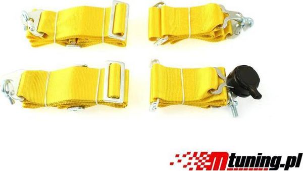 MTuning_F Ζώνες Ασφαλείας 4 Σημείων 3" Κίτρινες - Racing Safety Belts