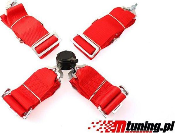 MTuning_F Ζώνες Ασφαλείας 4 Σημείων 3" Red - Αθλητικές Ζώνες Αυτοκινήτου