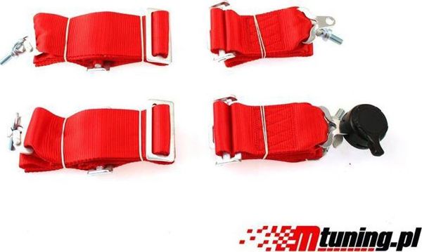 MTuning_F Ζώνες Ασφαλείας 4 Σημείων 3" Red - Αθλητικές Ζώνες Αυτοκινήτου