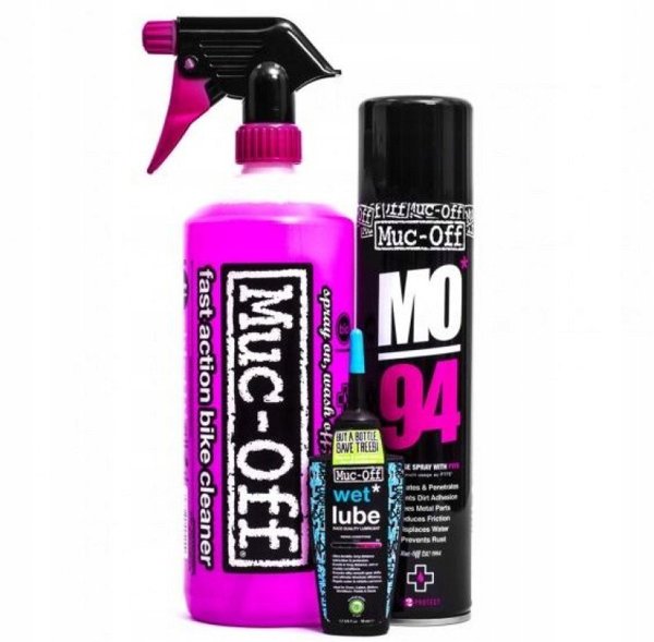 Σετ Muc-Off Wash, Protect και Wet Lube