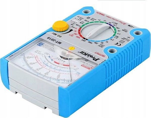 Αναλογικό πολύμετρο 0.1-1000V AC/DC, 0.05-250mA DC, με μέτρηση αντίστασης και χωρητικότητας, τρανζίστορ, διόδων, δοκιμή κυκλώματος, Pro'sKit