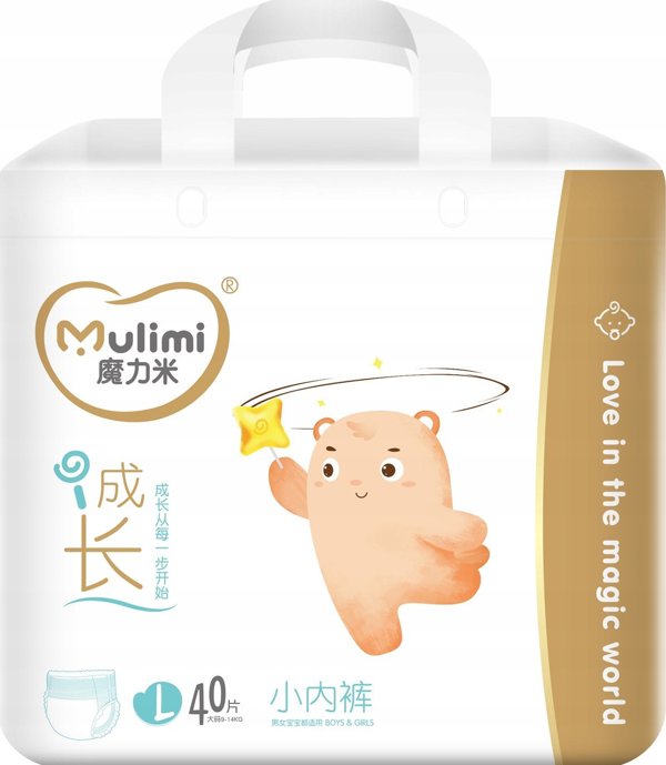 MULIMI Πάνες-βρακάκια MULIMI Pull-ups L, 9-14kg, 40 τεμ