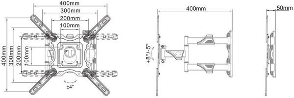 Βάσεις τηλεόρασης Multibrackets MB-0839 έως 55" / 20kg
