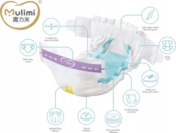 MULIMI MULIMI diapers S, 4-8kg, 56 pcs