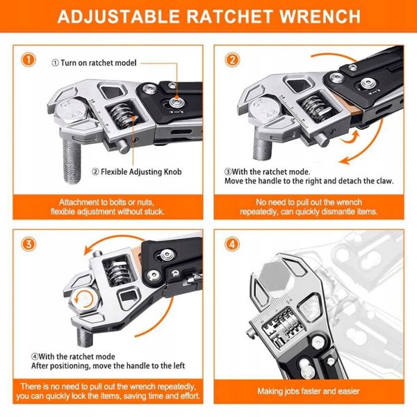 Multitool NexTool W4 11w1 z kluczem nastawnym typu francuz