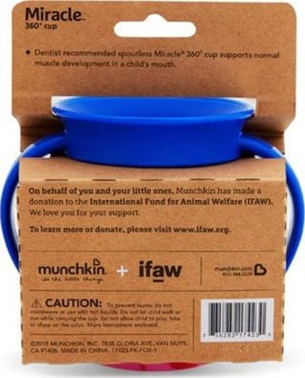 Munchkin Κύπελλο χωρίς διαρροές 360 Eco Wildlove Εκπαιδευτικό Αλεπού 177ml ροζ