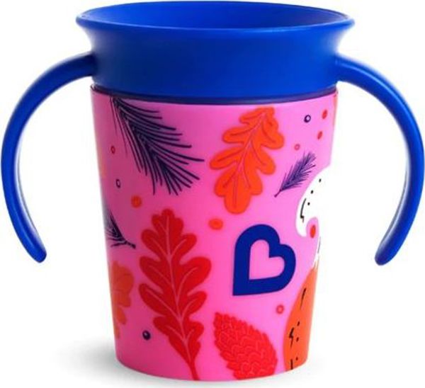 Munchkin Κύπελλο χωρίς διαρροές 360 Eco Wildlove Εκπαιδευτικό Αλεπού 177ml ροζ