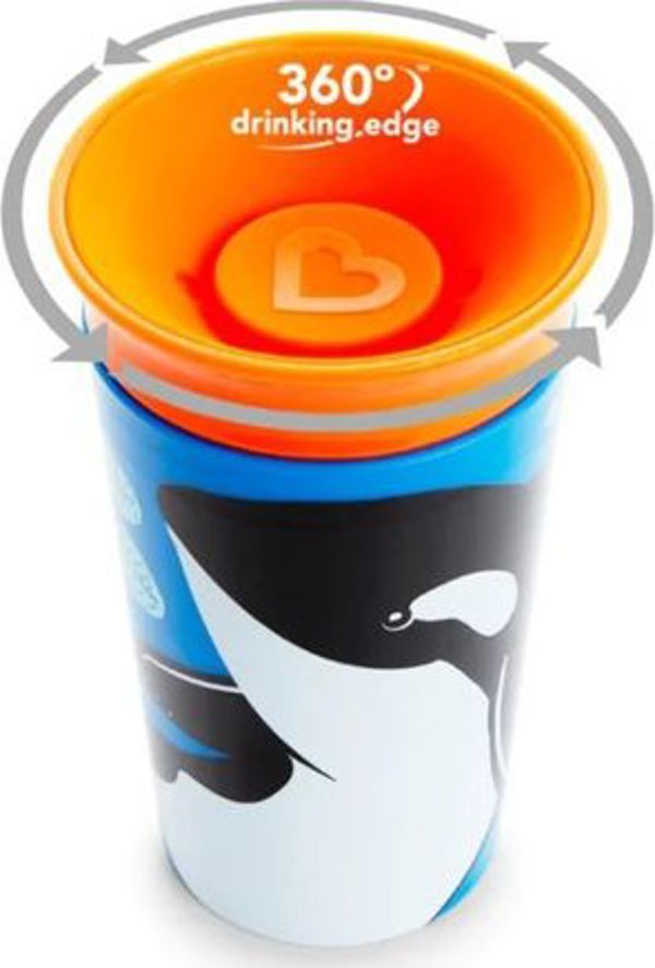 Munchkin Κύπελλο χωρίς διαρροές 360 Eco Wildlove Όρκα 266ml μαύρο