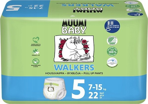 Muumi Muumi Baby, Οικολογικές πάνες-βρακάκια 5 (10-15kg), 38 τεμ.