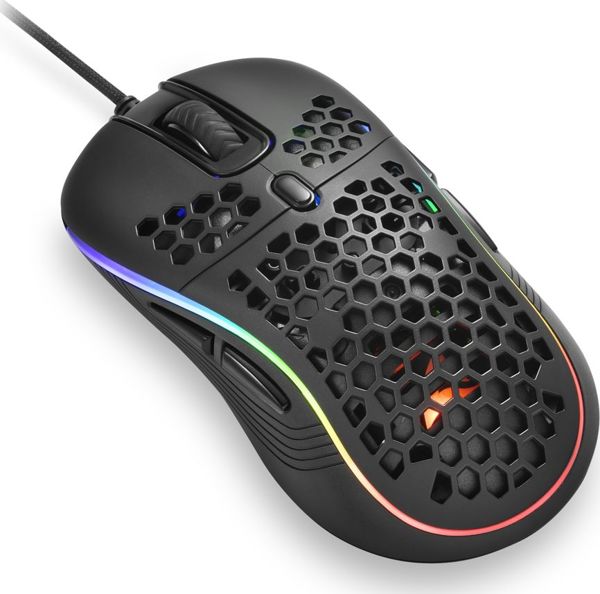 Sharkoon Light² S RGB Gaming Mouse - Ελαφρύ Ποντίκι 78g, Αμφιδέξιο, Μαύρο