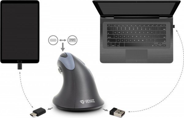 Mysz Yenkee Mysz ergonomiczna pionowa YMS 50350 ERGO USB A , USB C