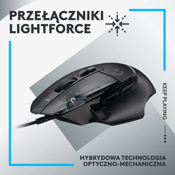 Logitech G502 X Gaming Ποντίκι, Ενσύρματο, Μαύρο