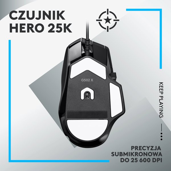 Logitech G502 X Gaming Ποντίκι, Ενσύρματο, Μαύρο