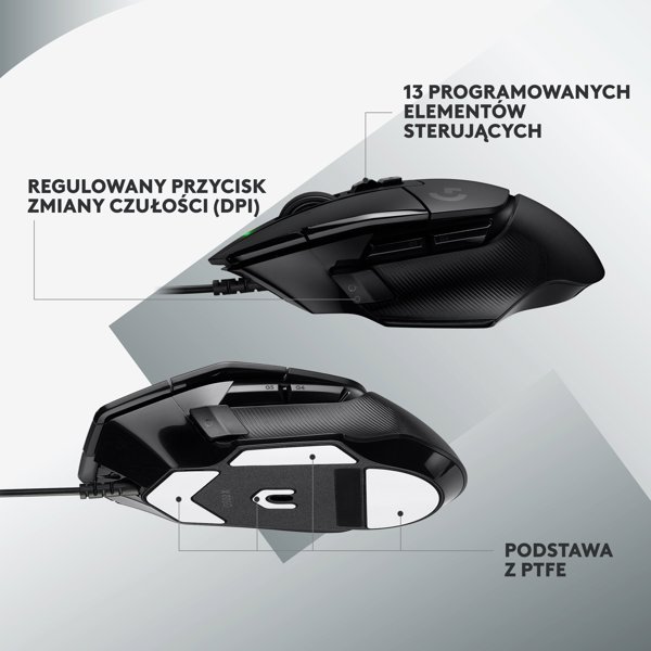 Logitech G502 X Gaming Ποντίκι, Ενσύρματο, Μαύρο