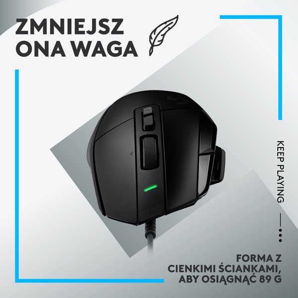 Logitech G502 X Gaming Ποντίκι, Ενσύρματο, Μαύρο