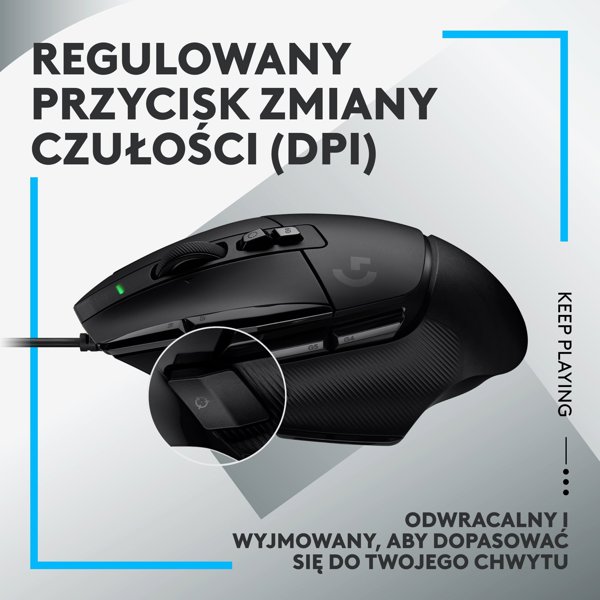 Logitech G502 X Gaming Ποντίκι, Ενσύρματο, Μαύρο