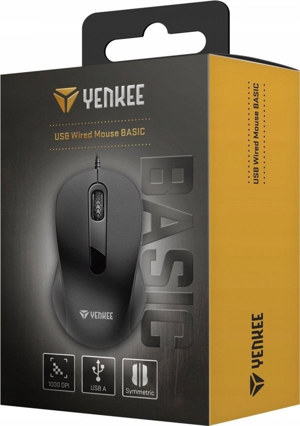 Mysz Yenkee Mysz przewodowa USB symetryczna 3 przyciski optyczna 1000DPI