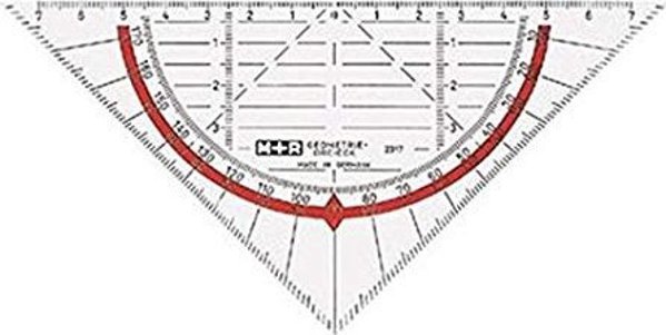 Möbius+Ruppert M+R Γεωδαιτικό τρίγωνο 17cm διαφανές με κόκκινο φόντο 1 τεμάχιο